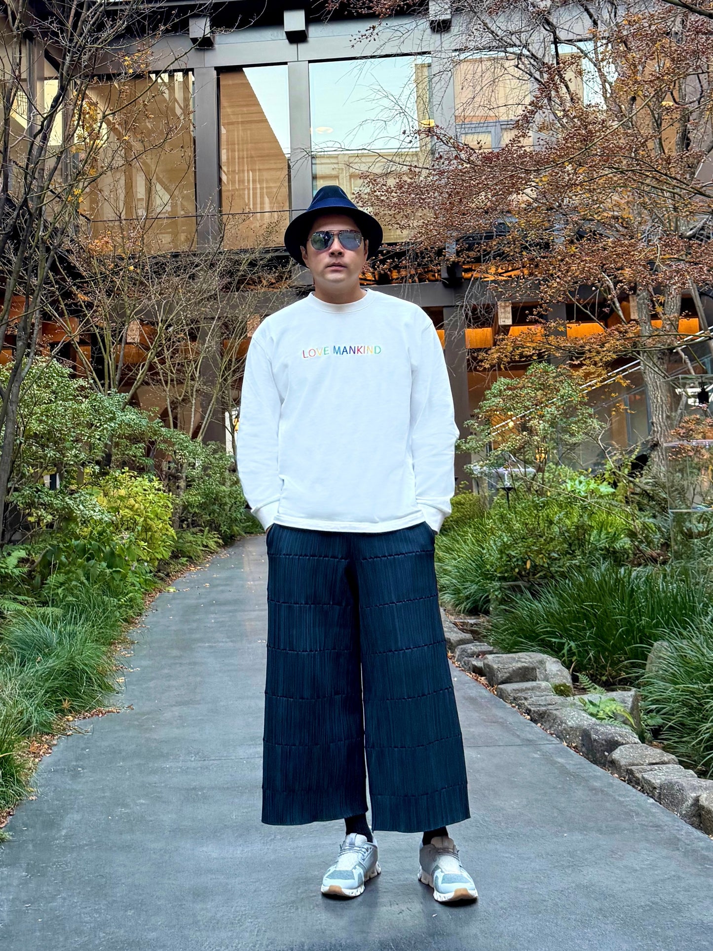 "Love Mankind" Rainbow Sweatshirt in White