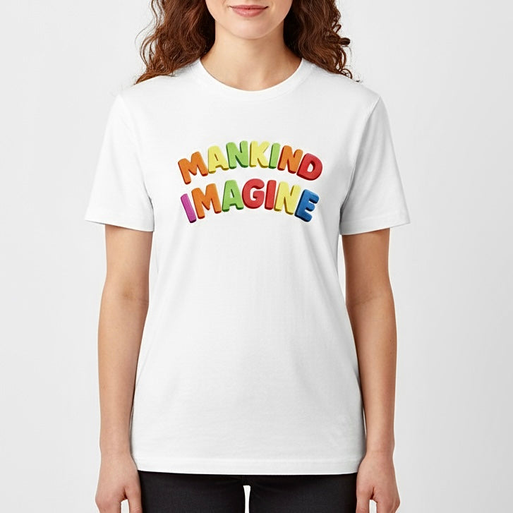 Mankind Imagine Rainbow T-Shirt in White