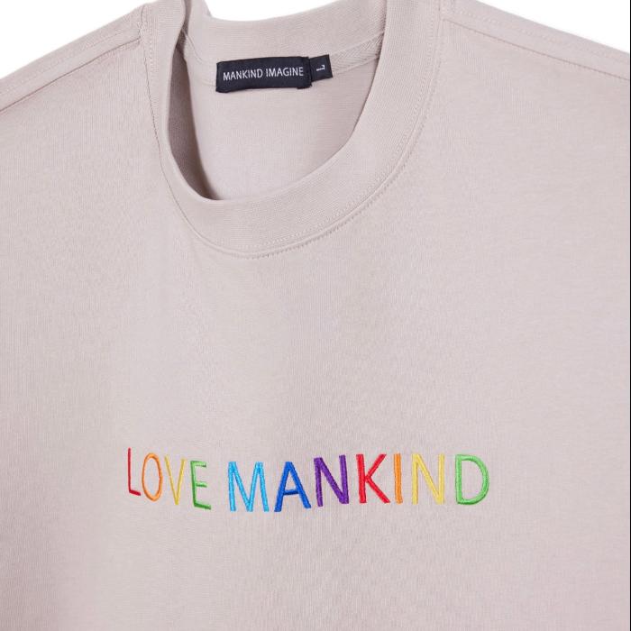 Love Mankind Sweatshirt Front closeup