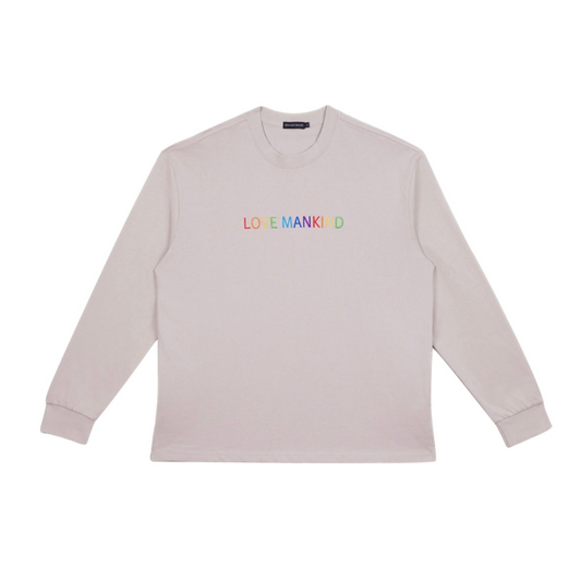 Love Mankind Sweatshirt front in embroidery