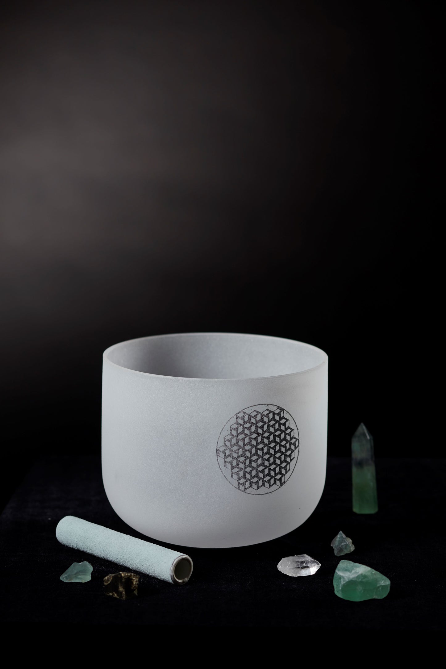 HEALING BOWL 治癒頌缽 9" D note - 白水晶頌缽保護袋套裝