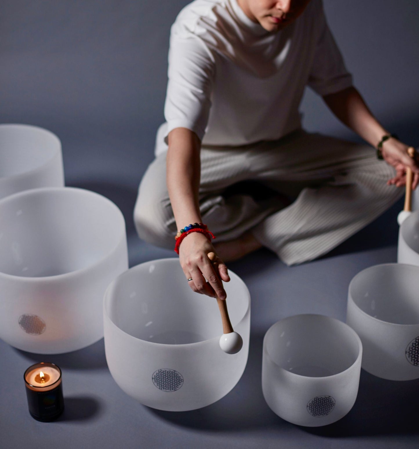 HEALING BOWL 治癒頌缽 11” F note - 白水晶頌缽保護袋套裝
