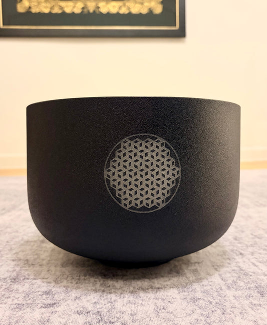 HEALING BOWL 治癒頌缽 9”D note - 黑色白水晶頌缽保護袋套裝