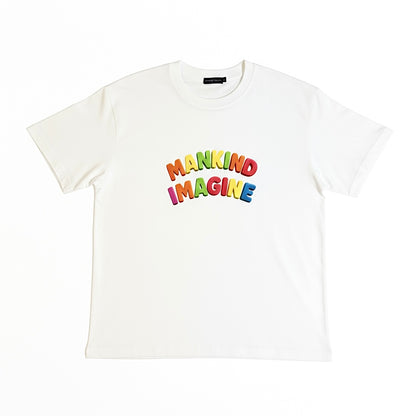 Mankind Imagine Rainbow T-Shirt in White