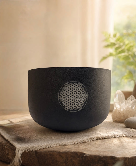 HEALING BOWL 治癒頌缽 9”D note - 黑色白水晶頌缽保護袋套裝