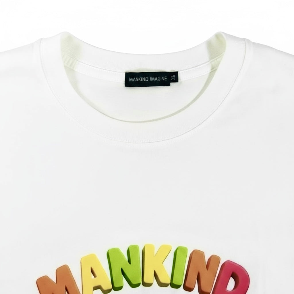Mankind Imagine Rainbow T-Shirt in White