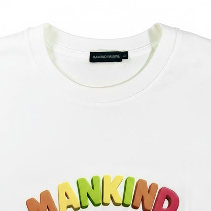 Mankind Imagine Rainbow T-Shirt in White